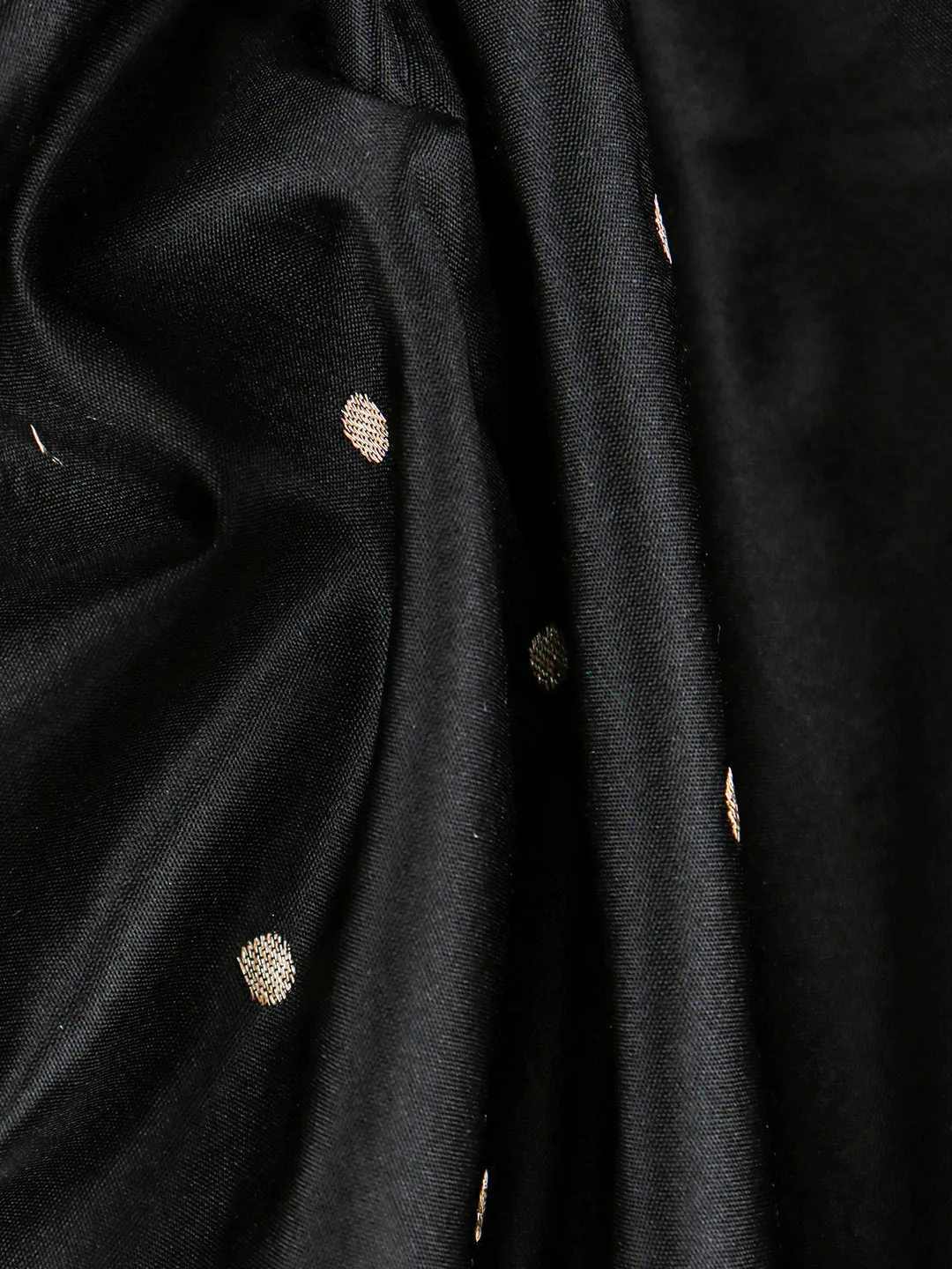 100% Pure Silk Shirt Fabric Black