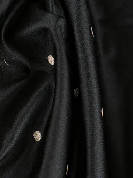 100% Pure Silk Shirt Fabric Black