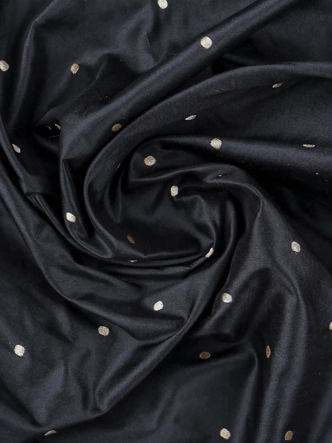 100% Pure Silk Shirt Fabric Black