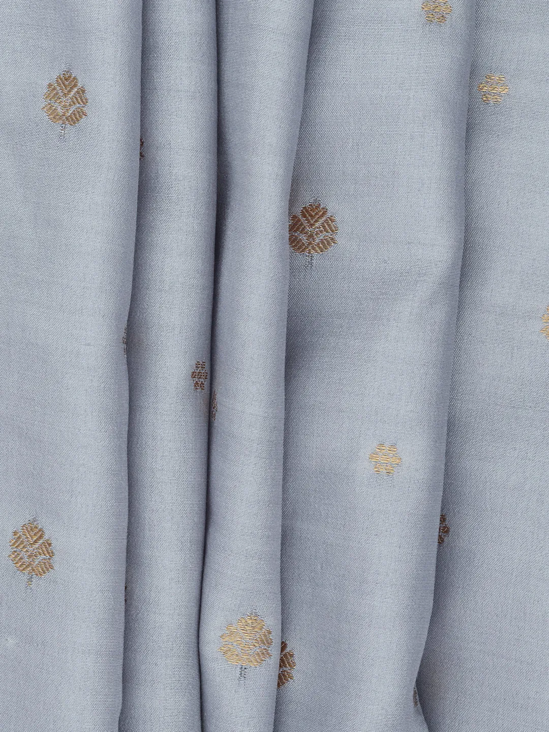 100% Pure Silk Shirt Fabric Grey