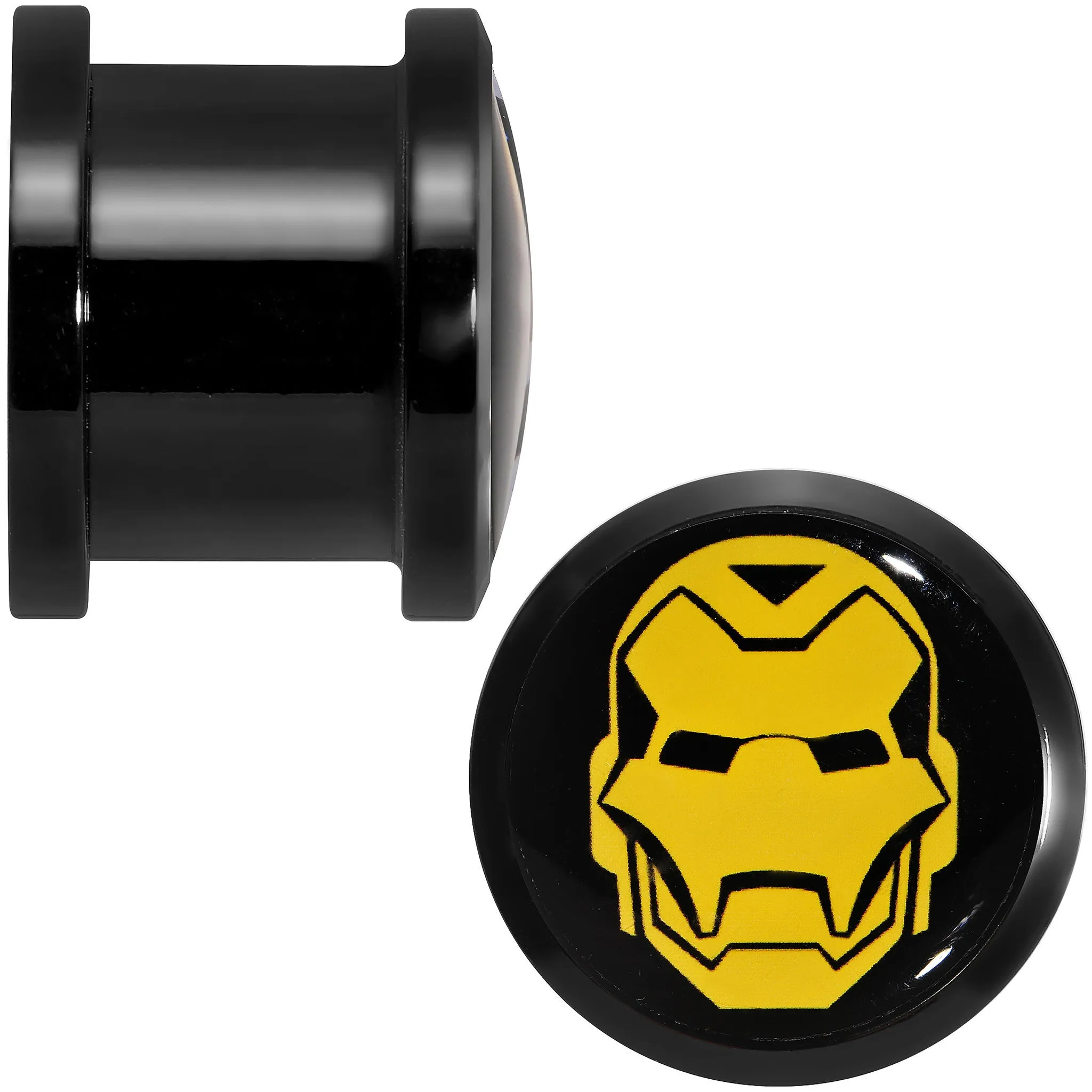 1/2 Licensed Iron Man Acrylic Screw Fit Plugs Set