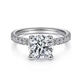 14K White Gold 'Amira' Round Diamond Engagement Ring