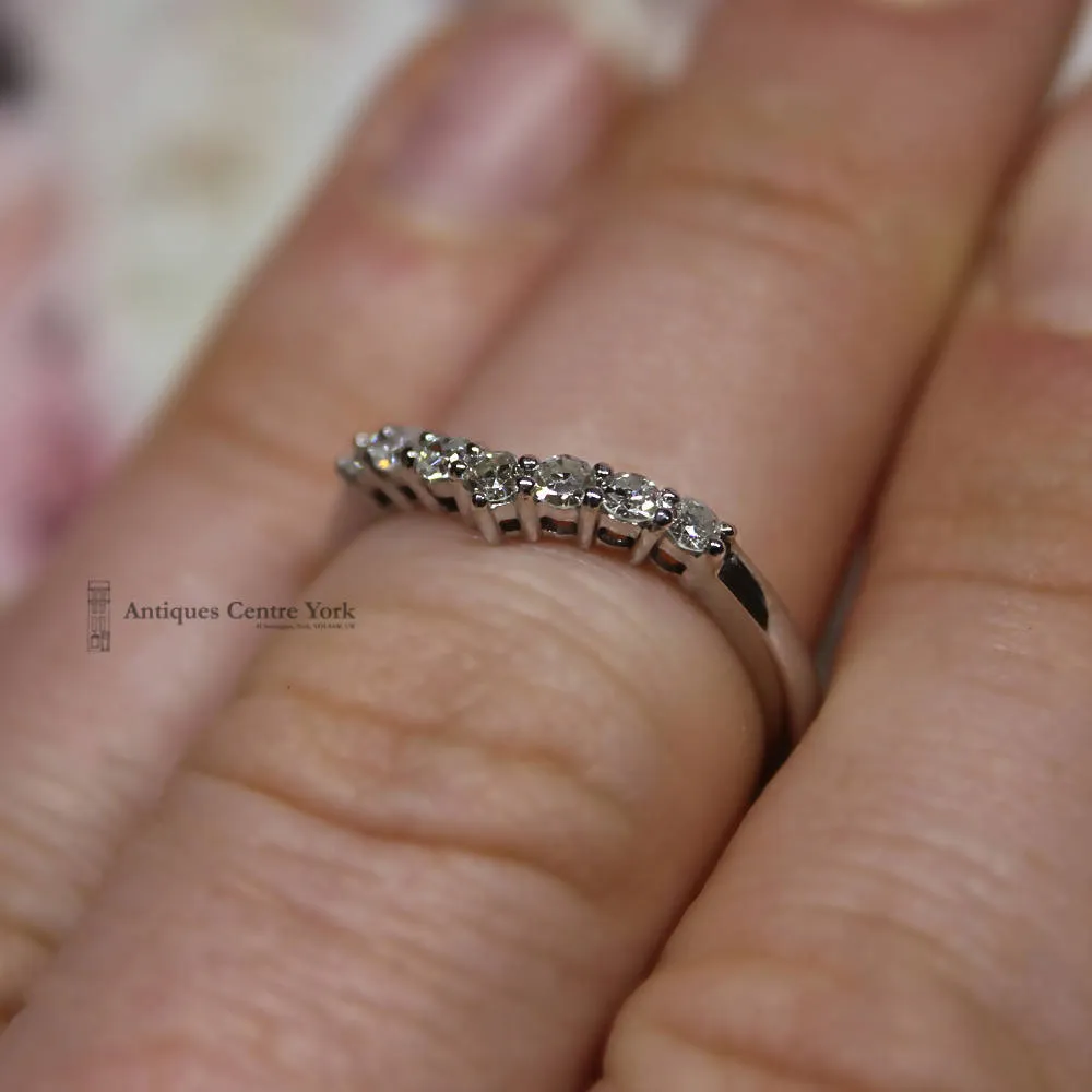 18ct White Gold Shaped Diamond 0.28ct Half Eternity Ring