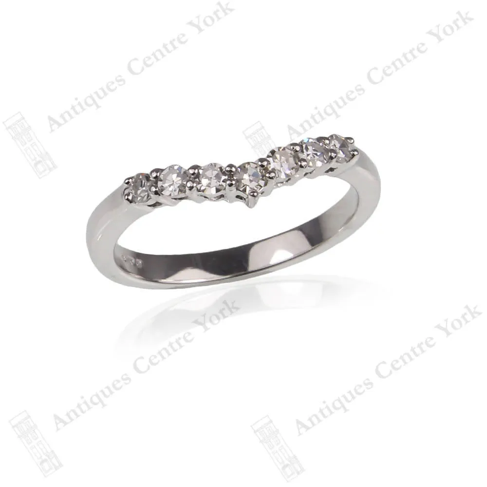 18ct White Gold Shaped Diamond 0.28ct Half Eternity Ring