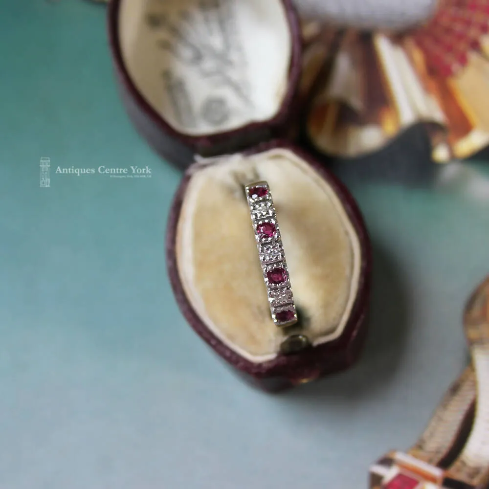 1970's 18ct Ruby & Diamond Half Eternity Ring