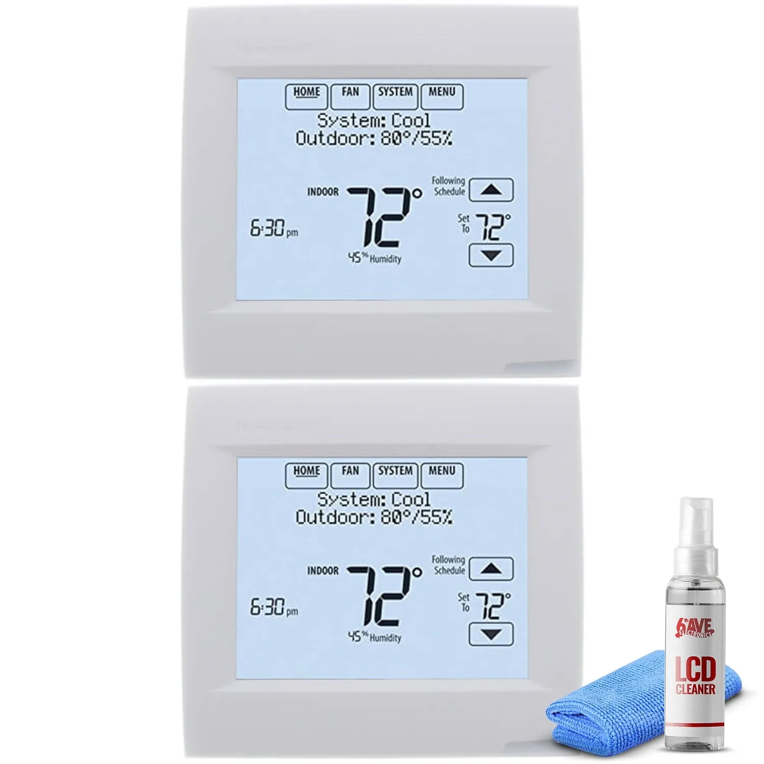 2-Pack Honeywell VisionPRO 8000 Thermostat - White   LCD Cleaner