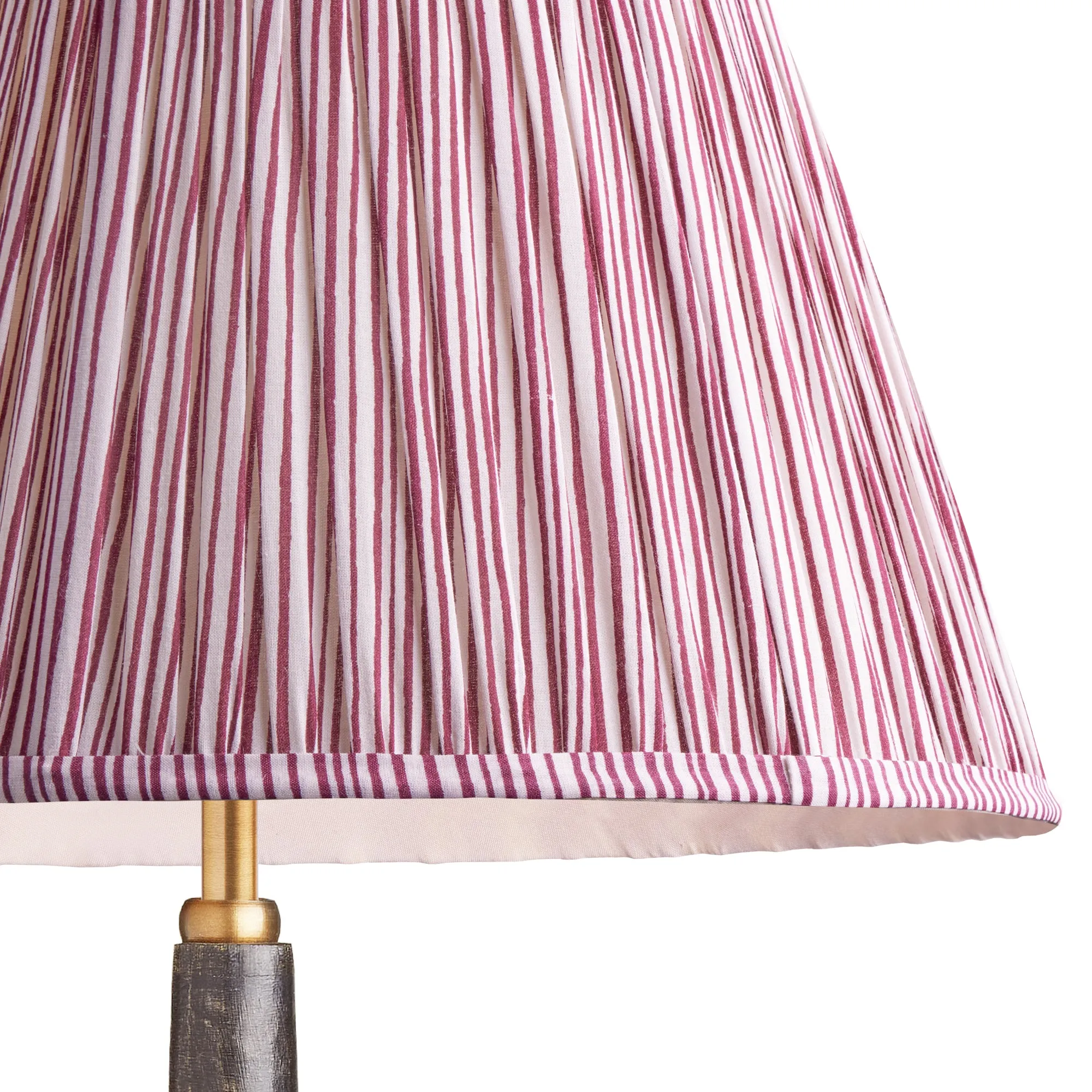 20cm empire shade in ruby candy stripe block printed cotton