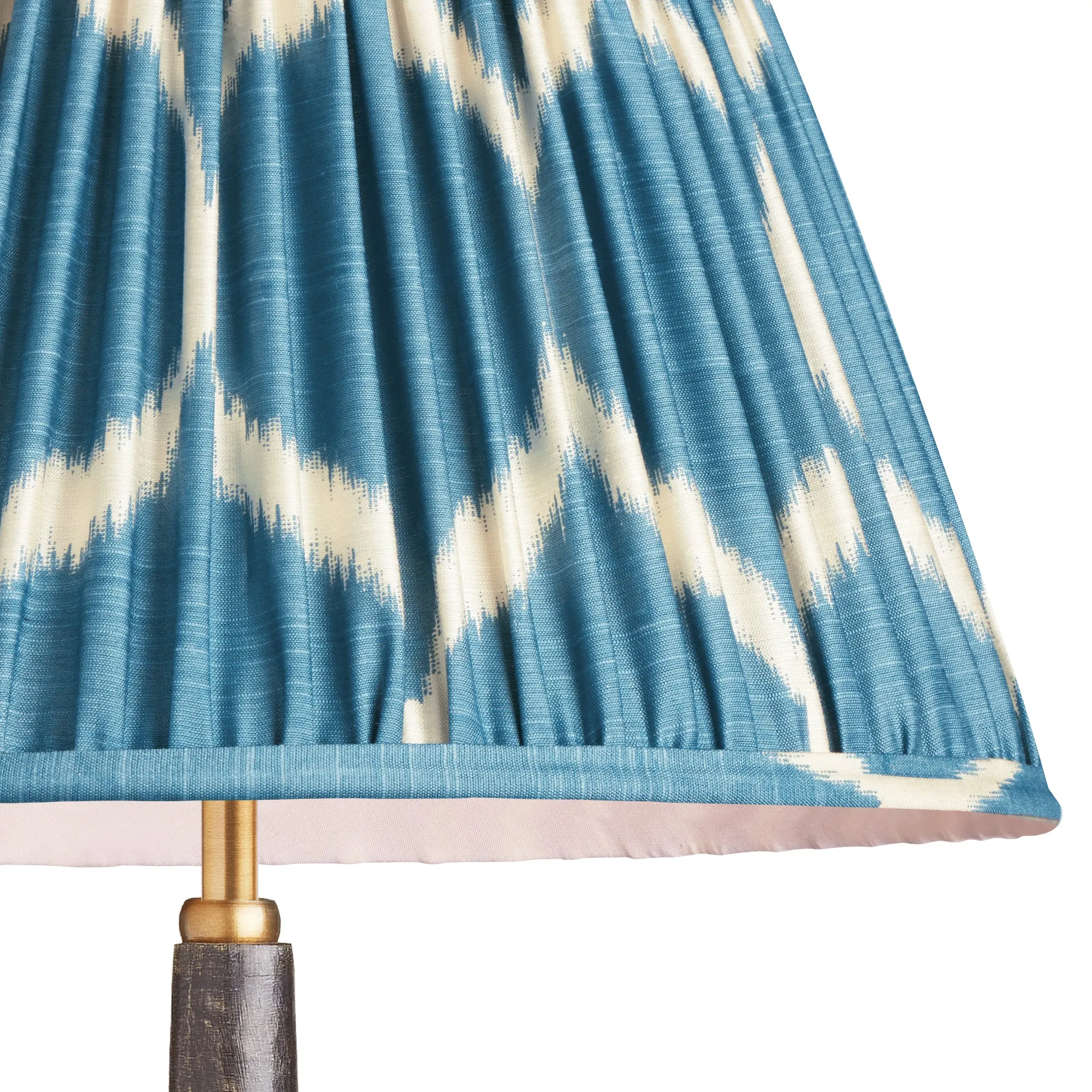 20cm empire shade in turkish blue Yoda printed silk ikat