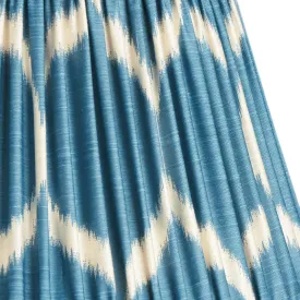 20cm empire shade in turkish blue Yoda printed silk ikat