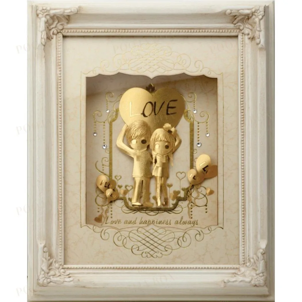 24K Gold Foil Love Couple