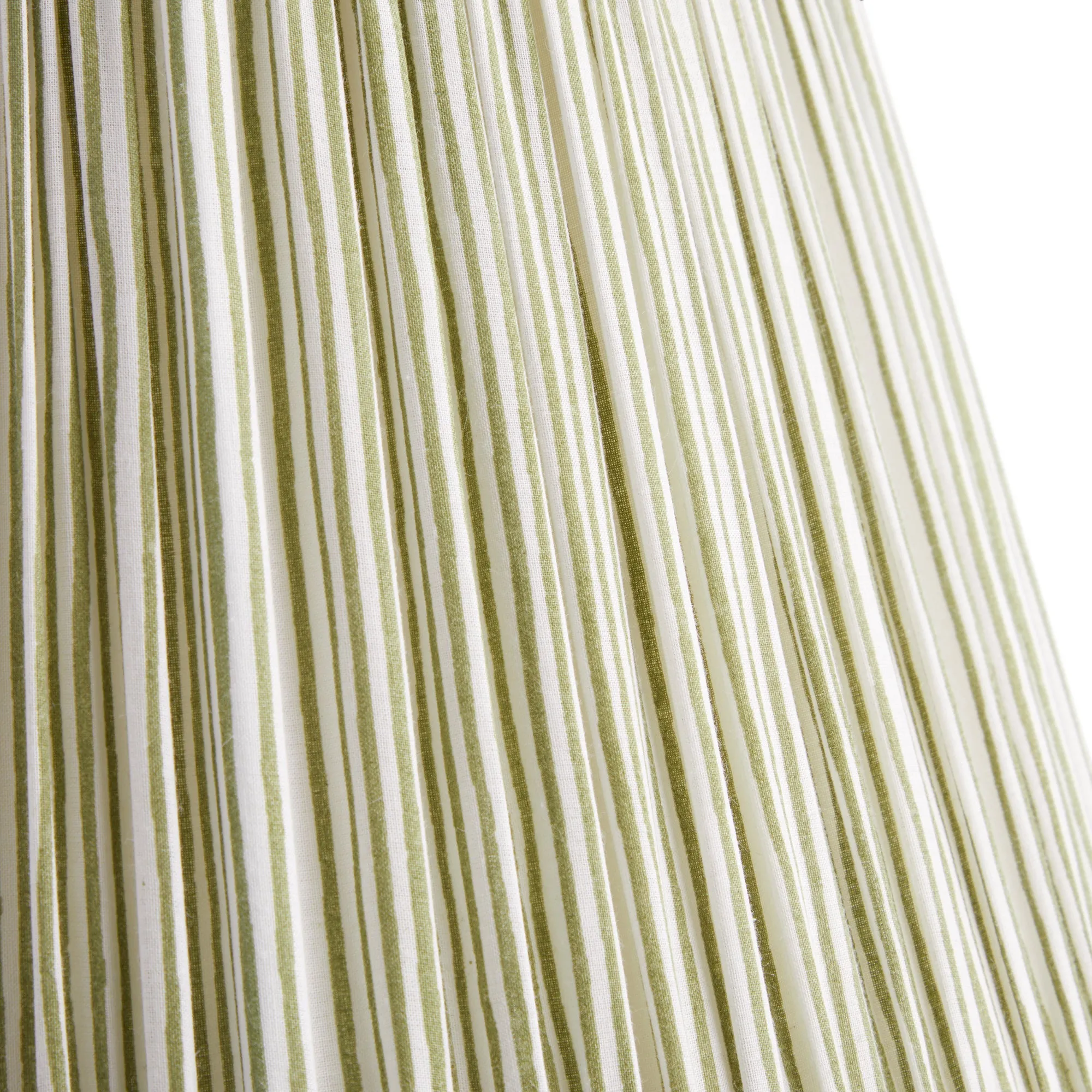 25cm empire shade in green candy stripe block printed cotton