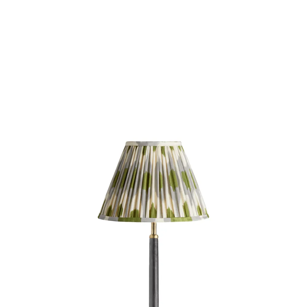 25cm empire shade in grey green egg & spoon silk ikat