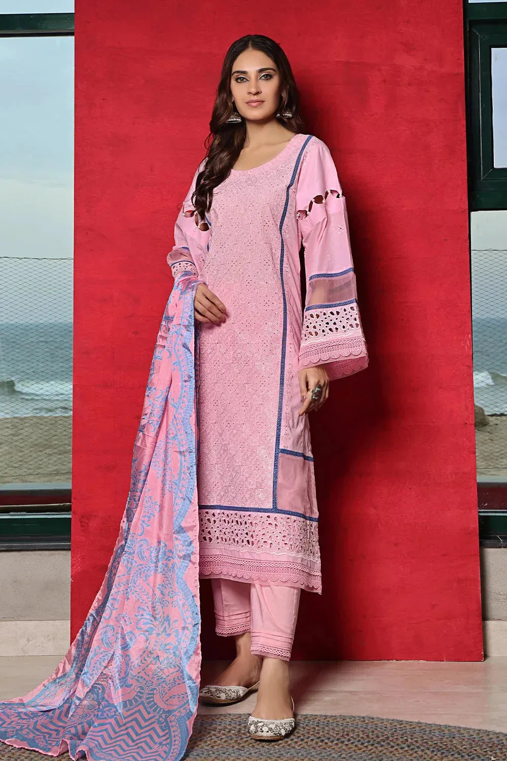 3PC Embroidered Unstitched Lawn Suit KSE-2444