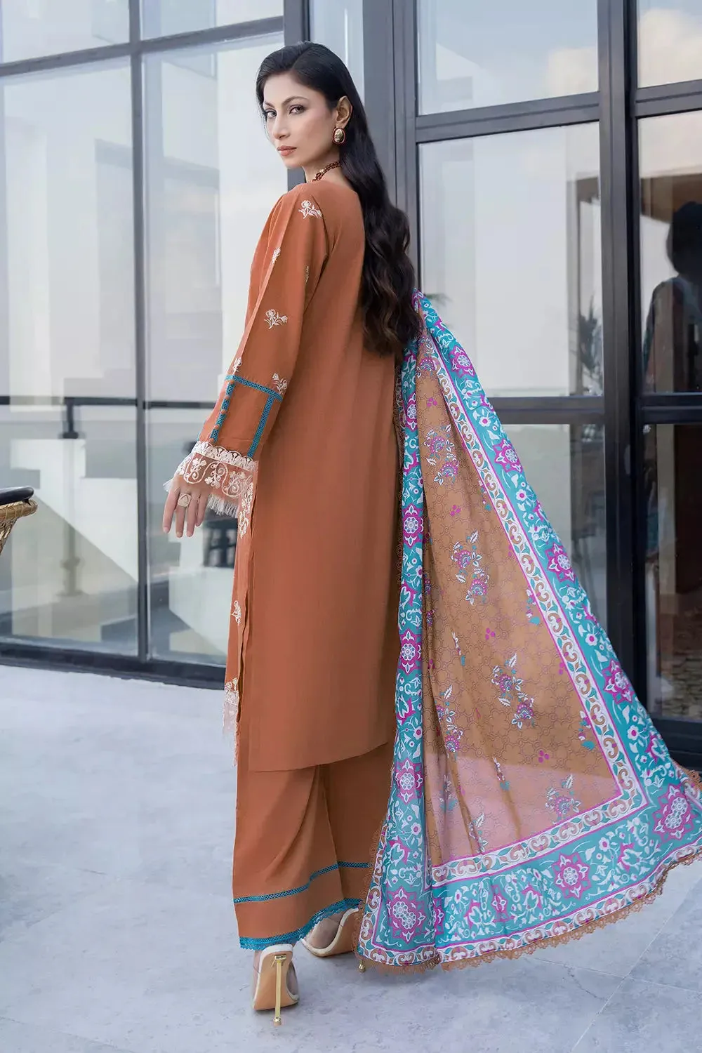 3PC Embroidered Unstitched Lawn Suit KSE-2623