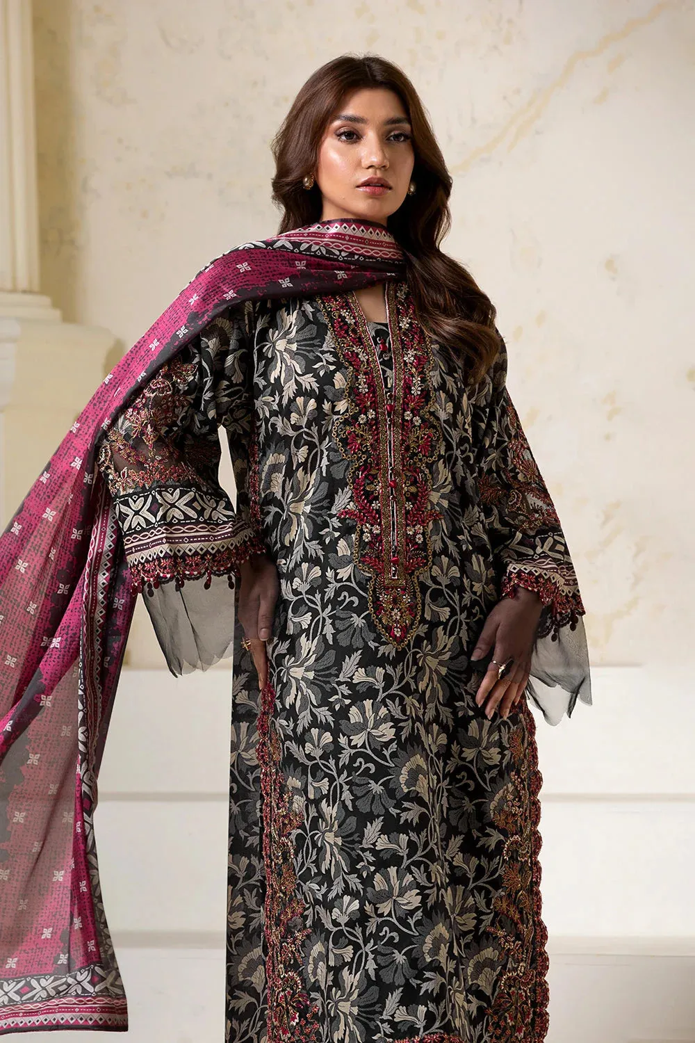 3PC Embroidered Unstitched Lawn Suit KSE-2725