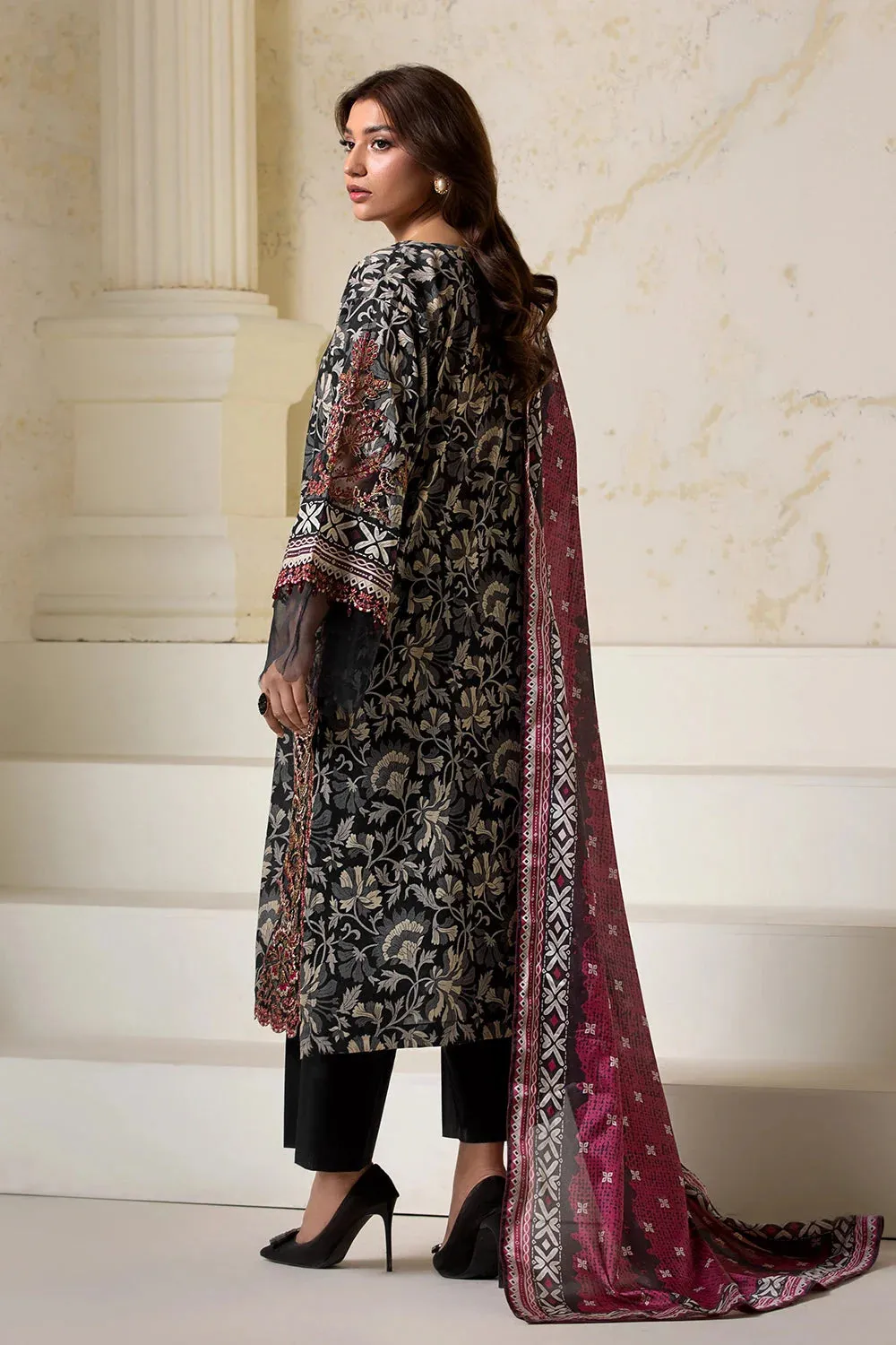 3PC Embroidered Unstitched Lawn Suit KSE-2725