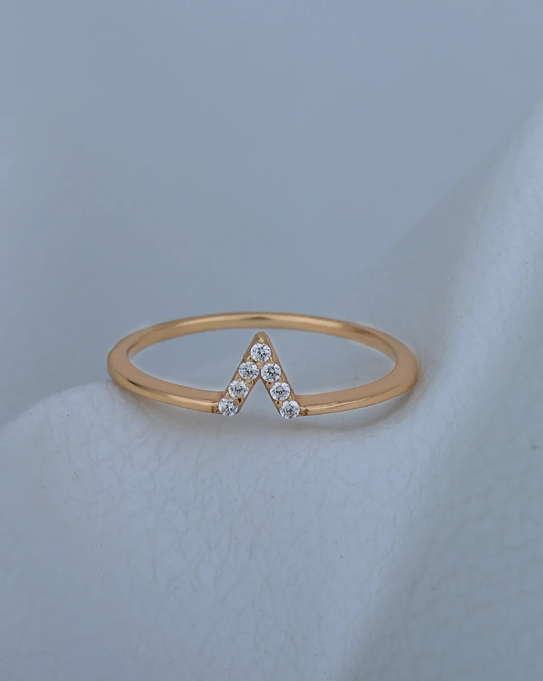 925 Sterling Silver 18kt Rose Gold Plated with CZ Fancy Ring for women