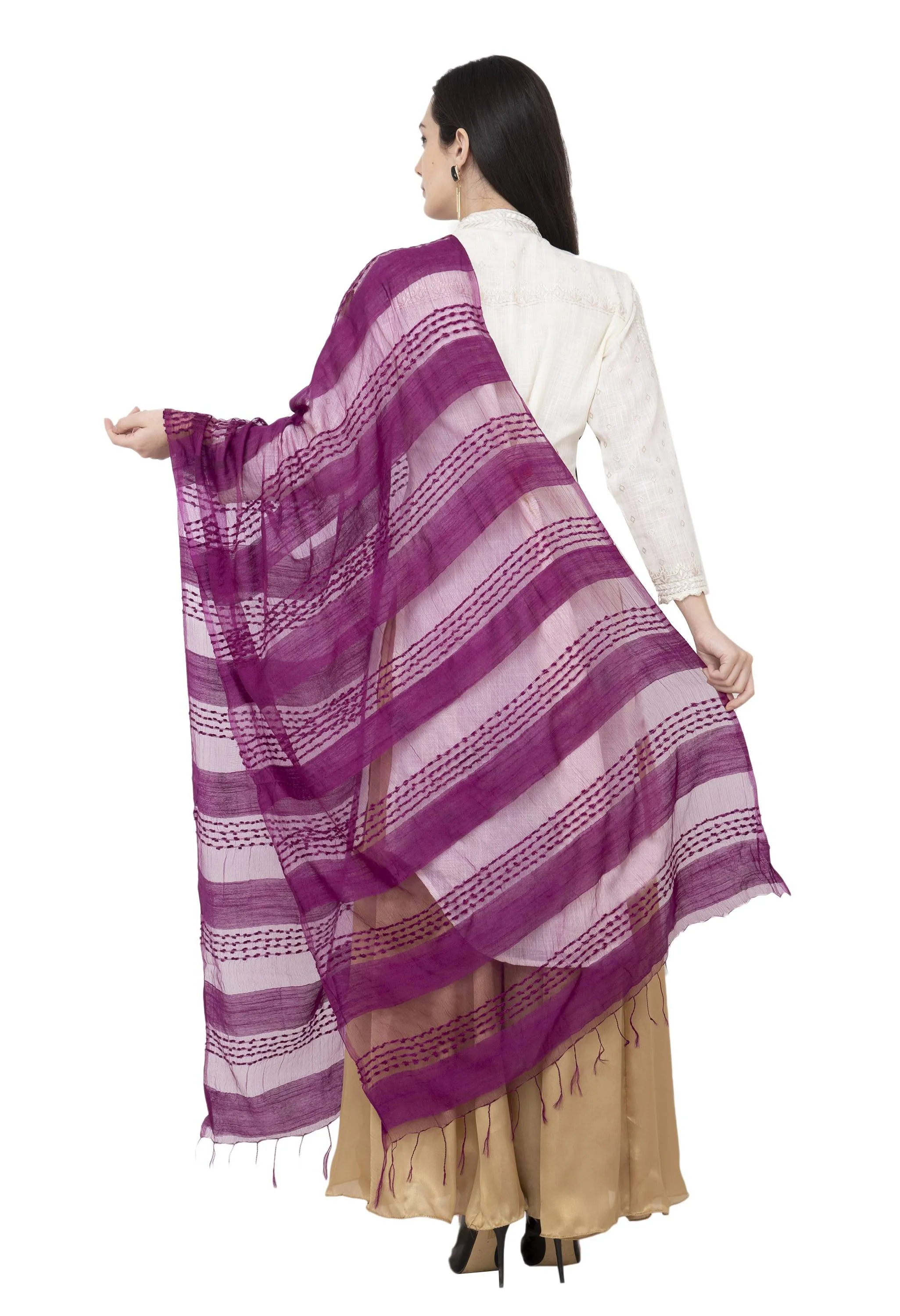 A R SILK Payal Plan Regular Dupatta Purple Color Dupatta or Chunni