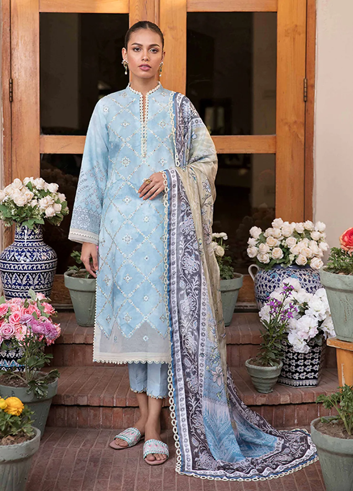 Afsanah By Seran Embroidered Lawn Unstitched 3 Piece Suit - 10