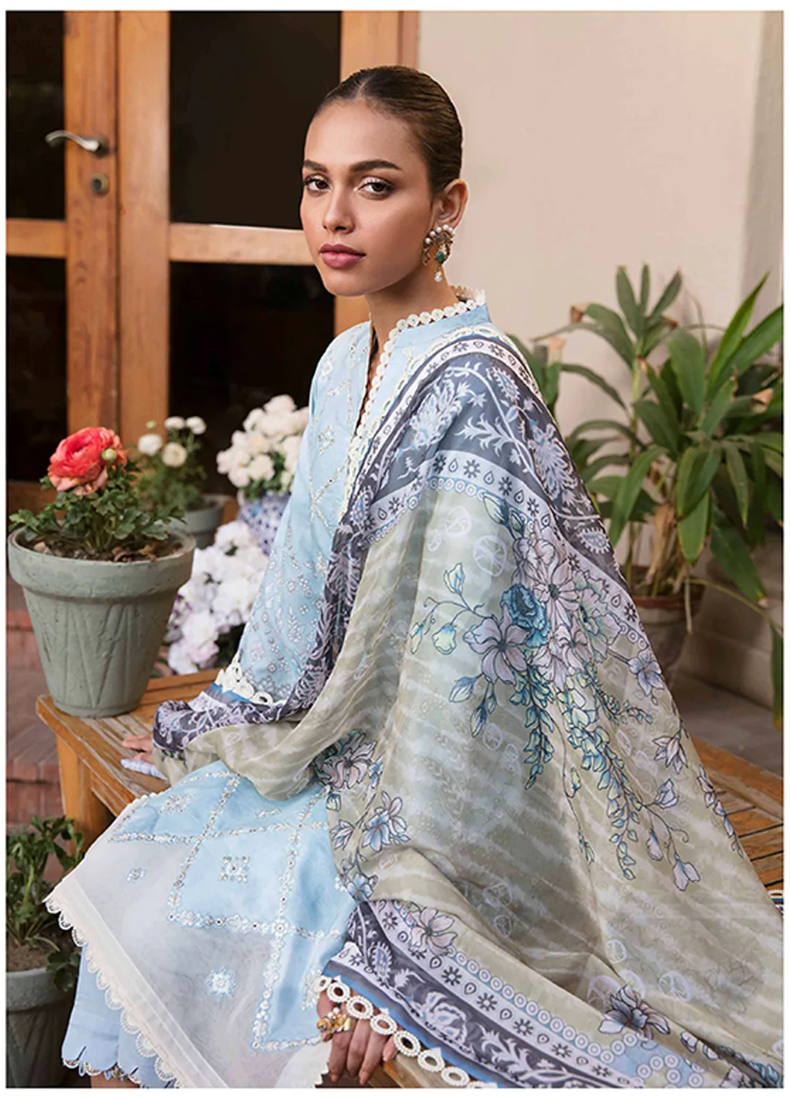 Afsanah By Seran Embroidered Lawn Unstitched 3 Piece Suit - 10