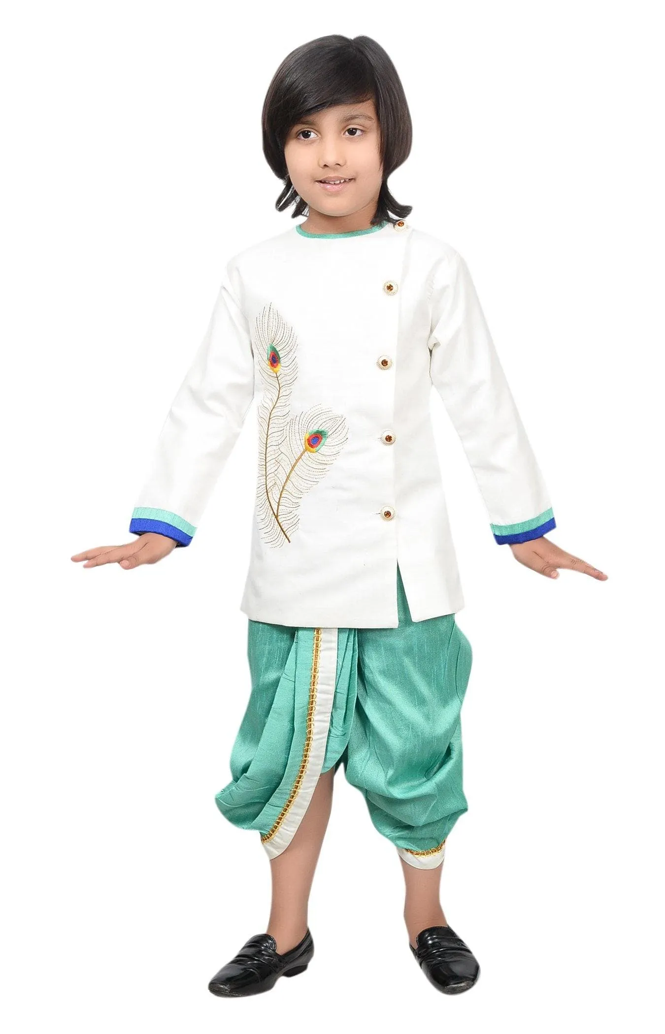 Ahhaaaa Kids Ethnic Cotton Krishna Dress Set for Boys