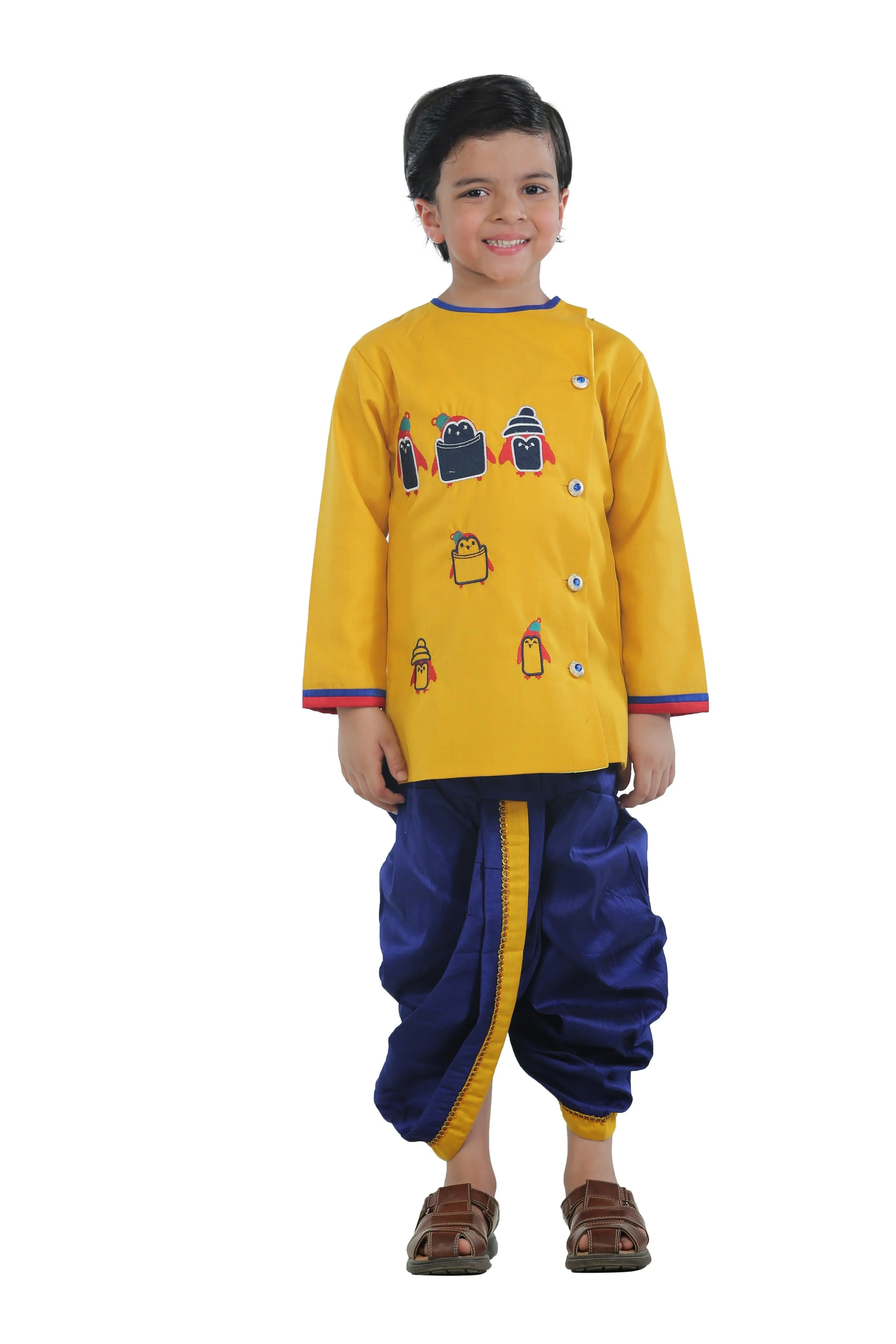 Ahhaaaa Kids Ethnic Cotton Krishna Dress Set for Boys