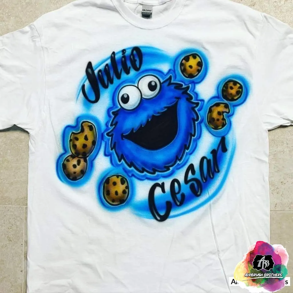 Airbrush Cookie Monster Shirt Design