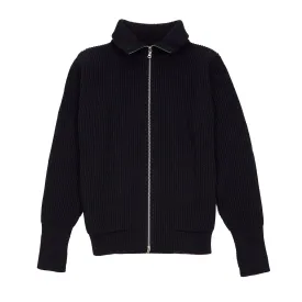 Andersen-Andersen Navy Full-Zip Pockets Sweater in Navy Blue