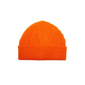 Cozy Andersen Short Wool Beanie in Vibrant Orange - Stylish Winter Accessory