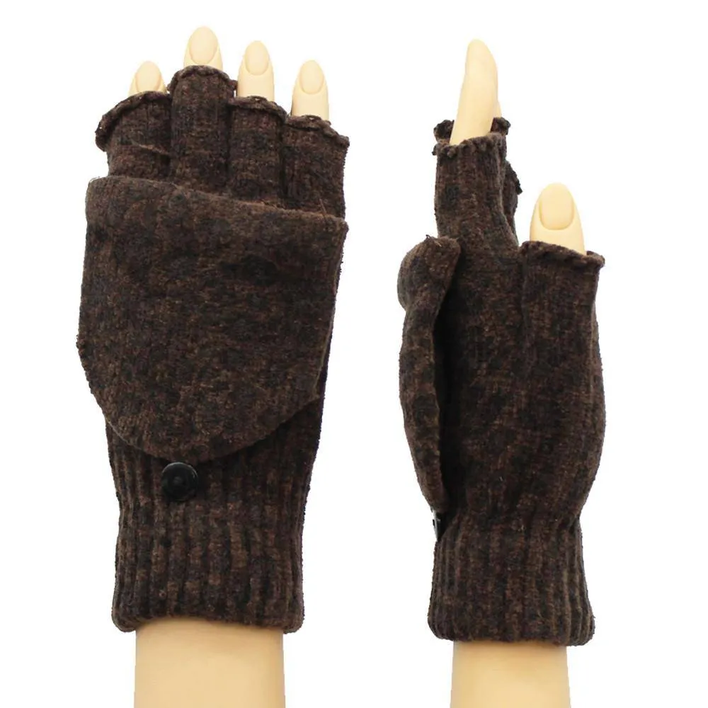 Animal Print Pop Top Glove-Brown