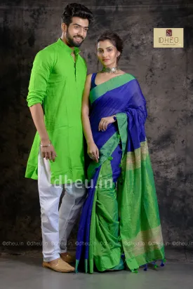 Anjaana Anjaani - Handloom Saree-Kurta Couple Set