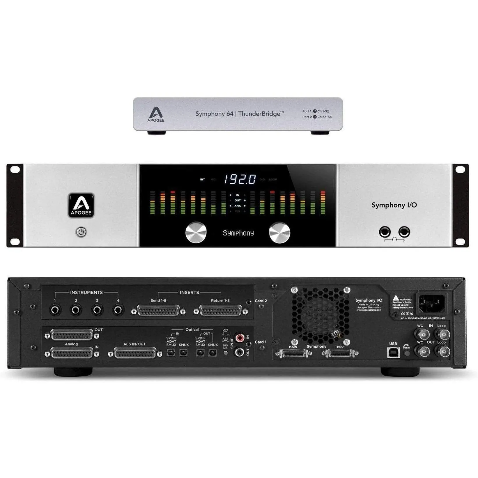 Apogee Symphony I/O MKII Thunderbolt Chassis with 16 Analog In   16 Analog Out   8 Mic Pre Amp Module