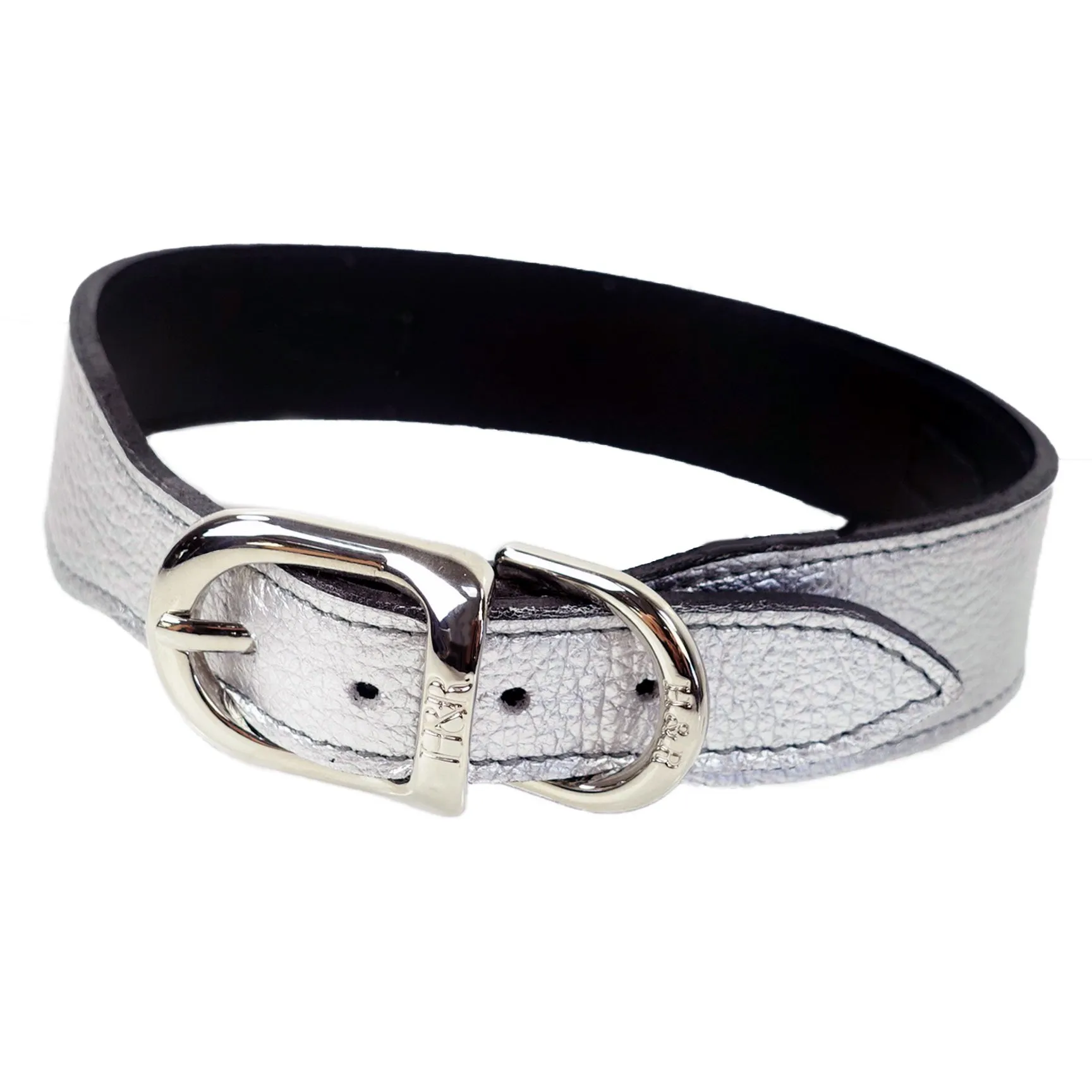 Art Deco Dog Collar in Metallic Silver & Nickel