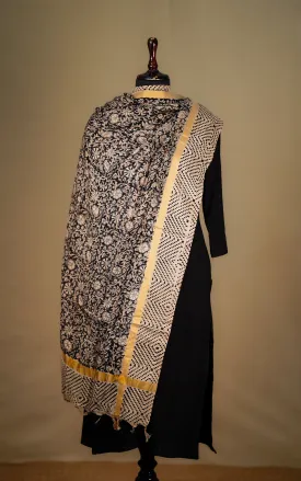 Art Silk Hand Blocked Kalamkari Dupatta 129IOS21