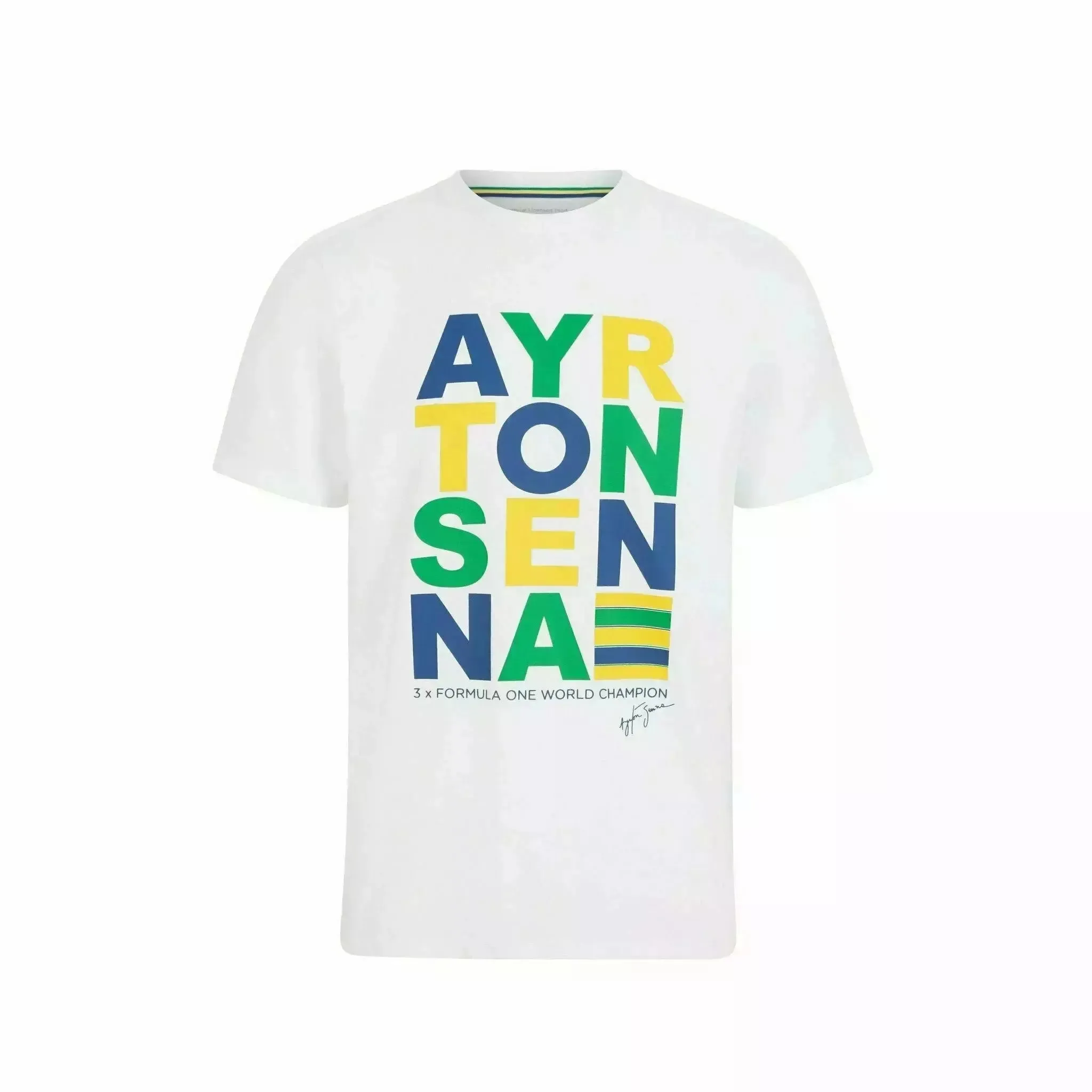 Ayrton Senna Men's Fanwear Graphic T-Shirt- White