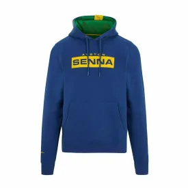 Ayrton Senna Men's Fanwear Logo Hoody- Navy