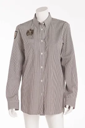 Balmain - Gray Stripe Blouse with eagle - FR 40