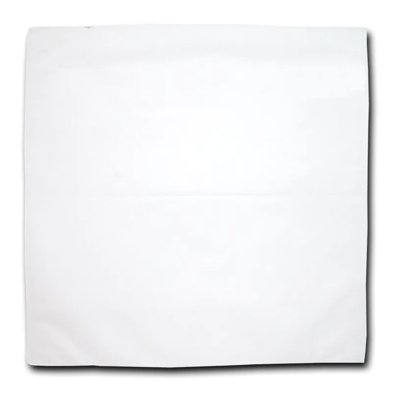 Bandanas - 12 Pack, 100% Cotton, White - Bandannas, Bandana, Bandanna, Size: 22" x 22"