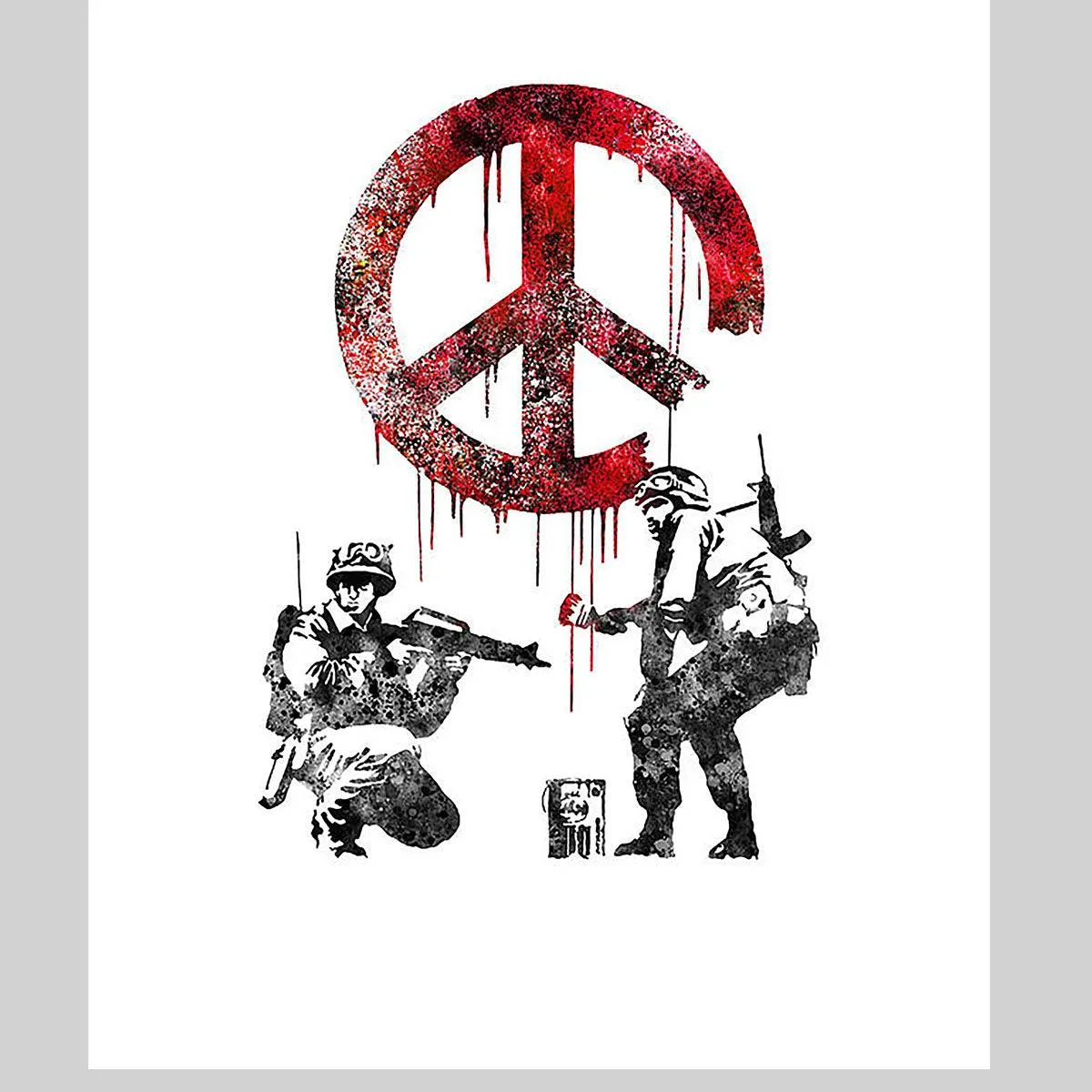 Banksy No War Wall drawing T-shirt Ukraine War Anti Russia