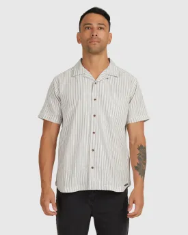 Beat Stripe Short Sleeve Shirt - Mushroom