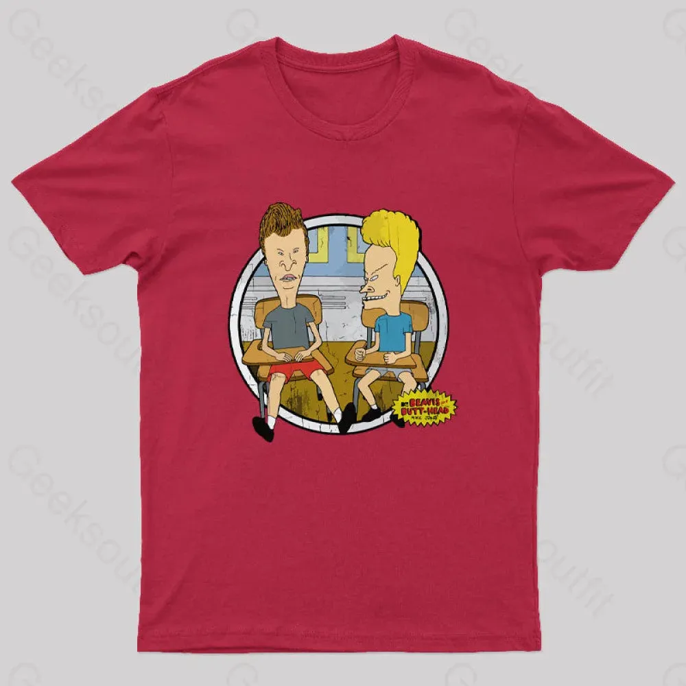 Beavis And Butt Head Classroom Portrait Nerd T-Shirt