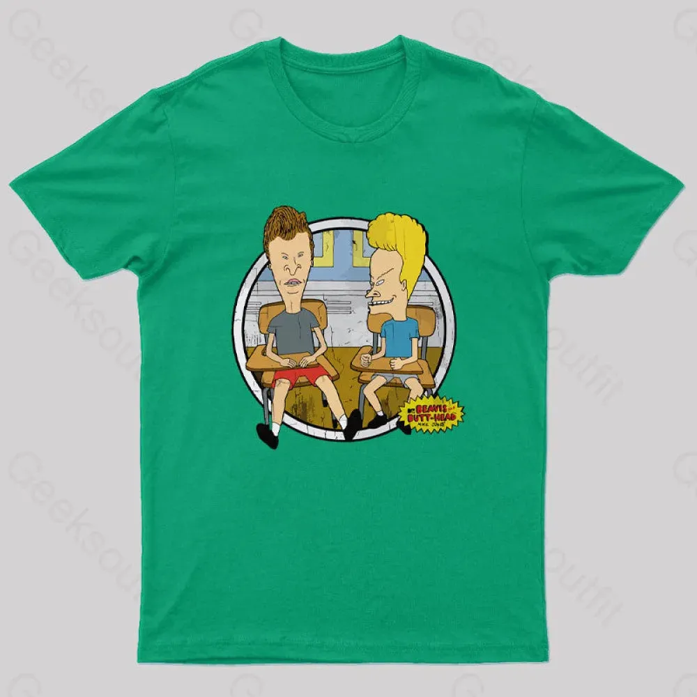 Beavis And Butt Head Classroom Portrait Nerd T-Shirt