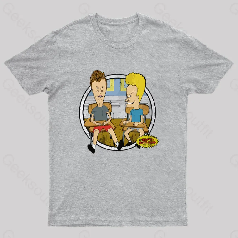 Beavis And Butt Head Classroom Portrait Nerd T-Shirt