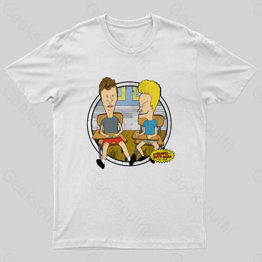 Beavis And Butt Head Classroom Portrait Nerd T-Shirt