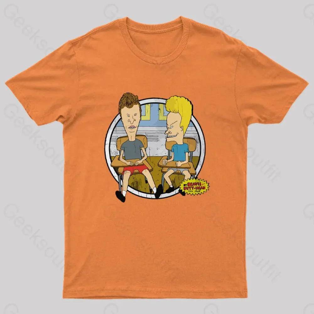 Beavis And Butt Head Classroom Portrait Nerd T-Shirt