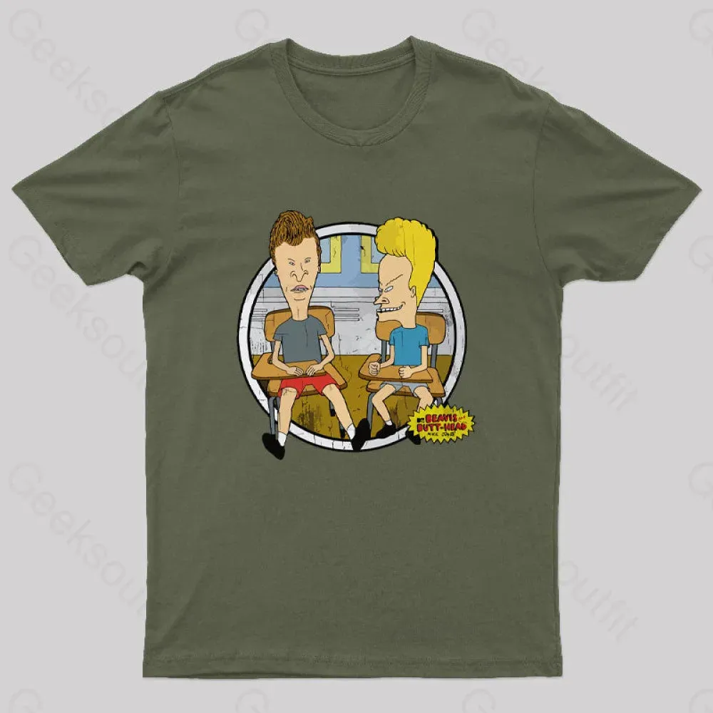 Beavis And Butt Head Classroom Portrait Nerd T-Shirt