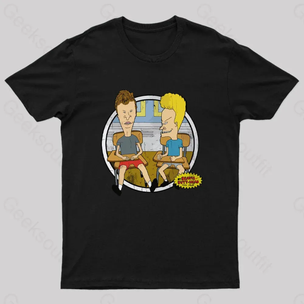 Beavis And Butt Head Classroom Portrait Nerd T-Shirt