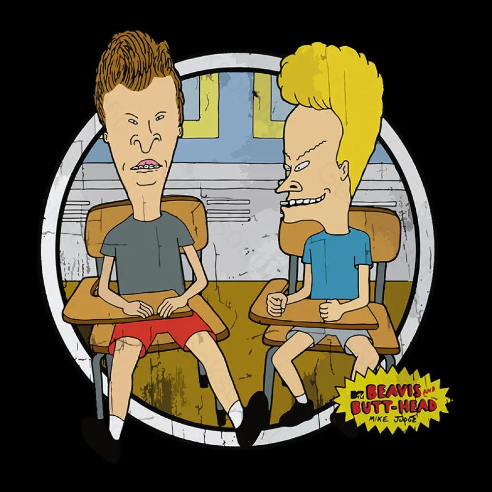 Beavis And Butt Head Classroom Portrait Nerd T-Shirt