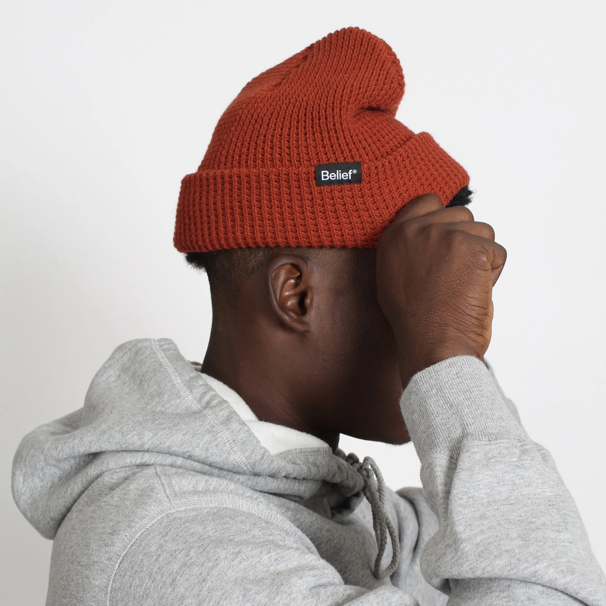 Belief NYC Waffle Beanie - Rust