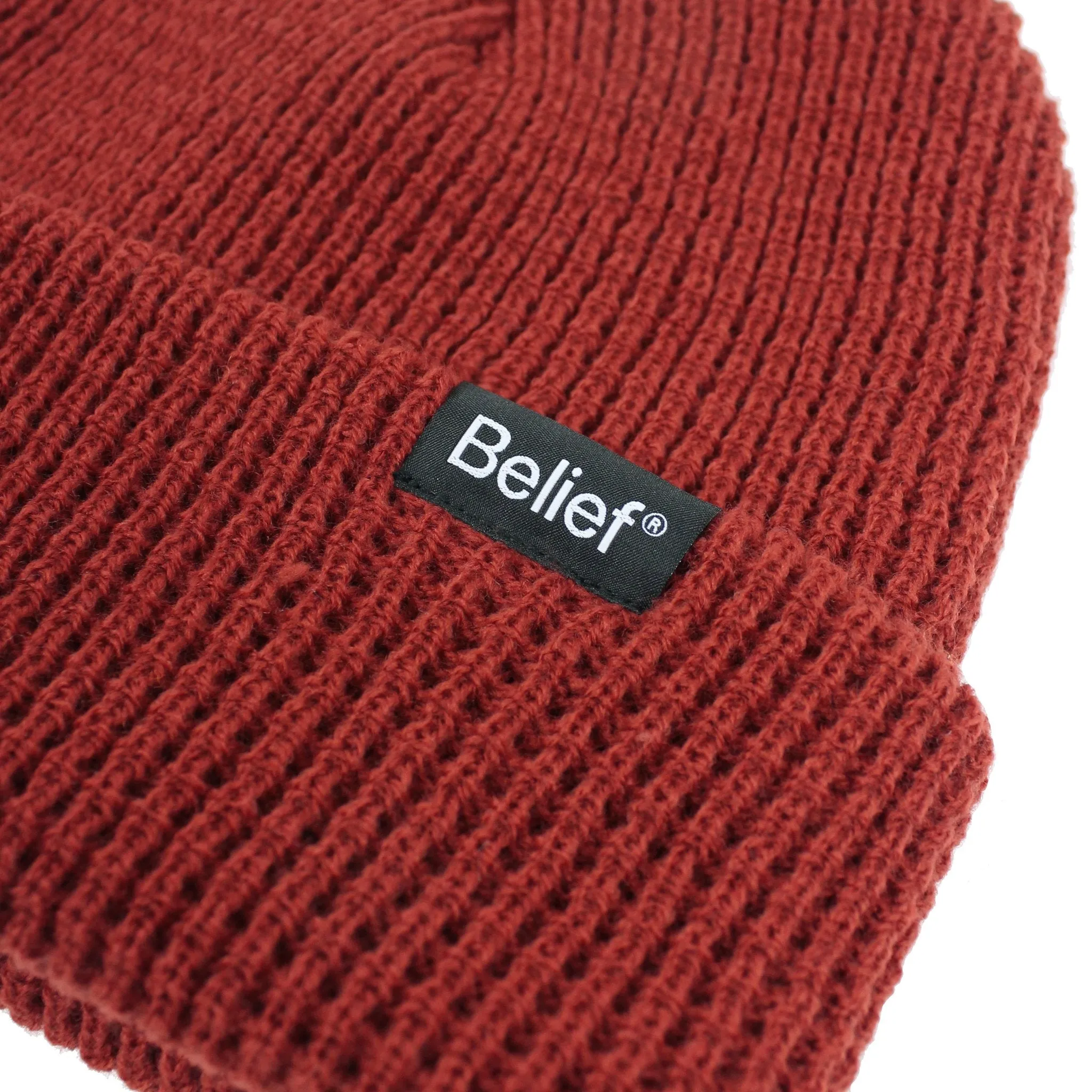 Belief NYC Waffle Beanie - Rust